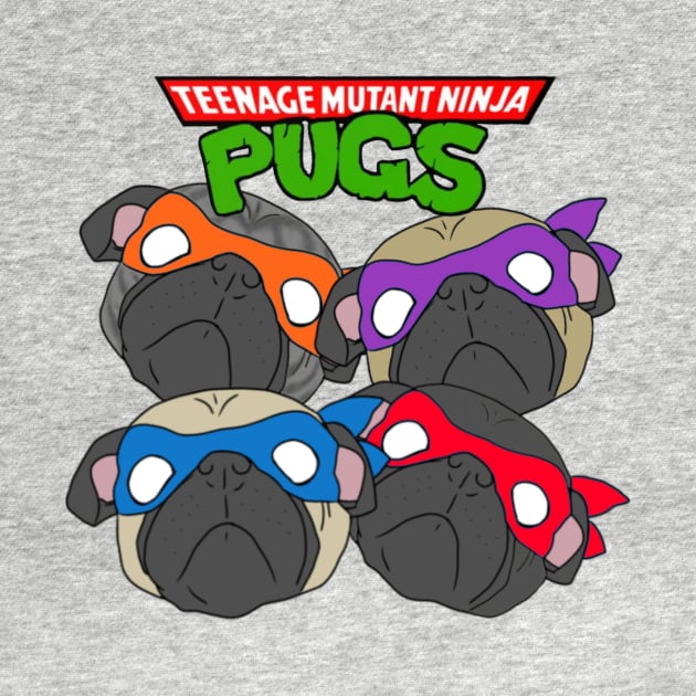 Teenage Mutant Ninja Pugs by AndrewKennethArt